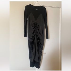 Zara black dress with ruching